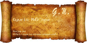 Gyuris Mínea névjegykártya